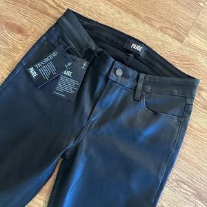 Paige Verdugo Ultra Skinny Black Fog Luxe Coating Jeans 27 NWT